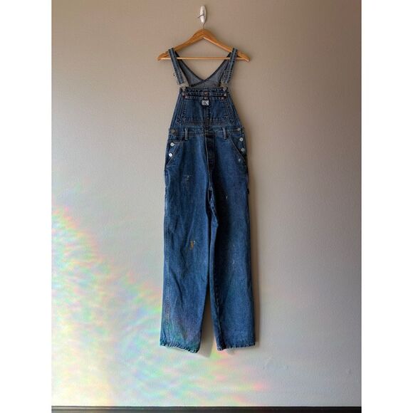 vintage Calvin Klein bib denim overalls - Picture 1 of 8